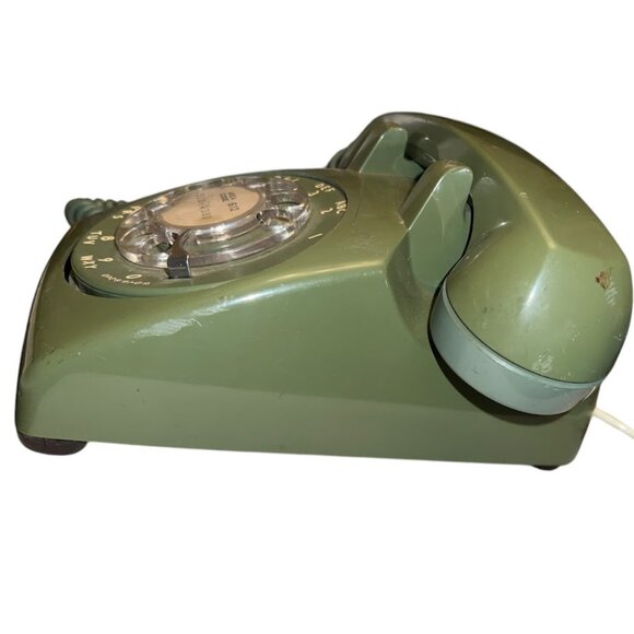 Vintage Avocado Green Bell System - Western Electric C/D 500 Rotary Telephone - Picture 6 of 7